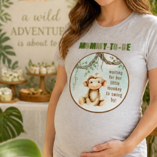 Camiseta de Chuveiro de Bebê Macaco para Mamãe Fut