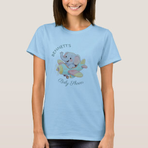 Camiseta de Chuvinha de Bebê Elefante de Avião