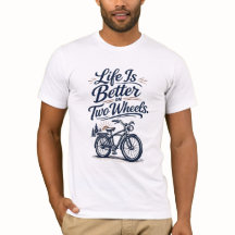 Camiseta de Ciclismo A Vida É Melhor Sobre Duas Ro