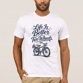 Camiseta de Ciclismo A Vida É Melhor Sobre Duas Ro