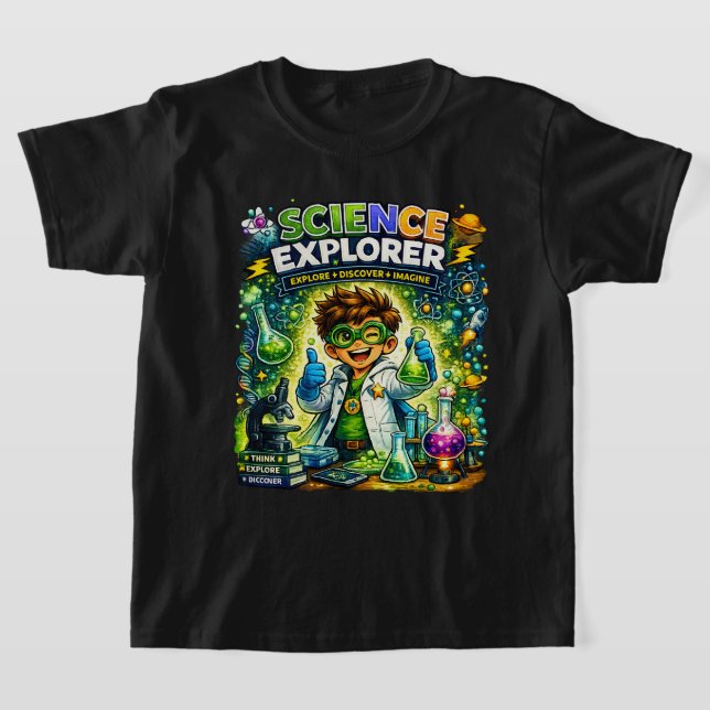 Camiseta de Ciência para Crianças | Explorador de  (Postura )