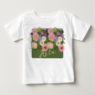 Camiseta de cima de bebê Floral Amantes Rosa e seu