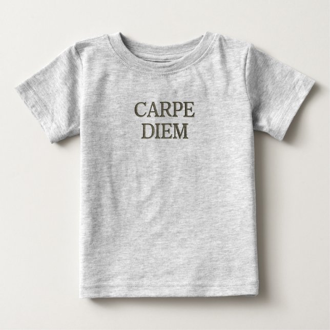 Camiseta de cinza Carpe Diem (Frente)