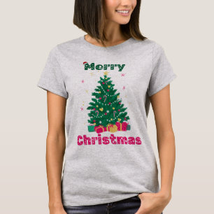 Camiseta de Cinza Natal feliz para Mulheres