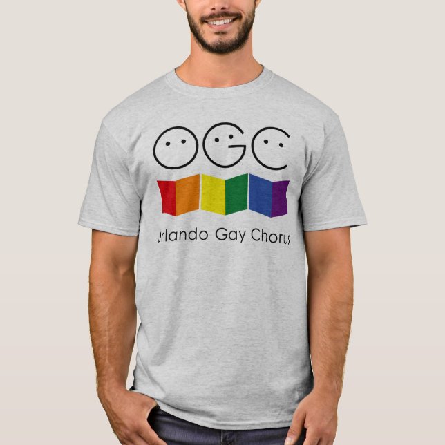 Camiseta de cinza Orlando Gay Chorus Men (Frente)