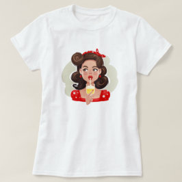 Camiseta de Cocktail Menina Fofo Retro