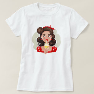 Camiseta de Cocktail Menina Fofo Retro