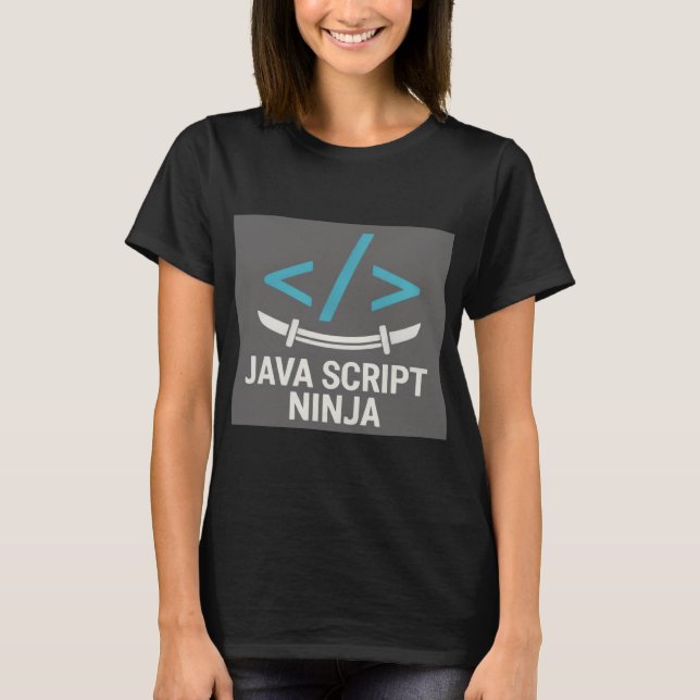 Camiseta de Codificação Relaxada - Ninja JavaScrip (Frente)