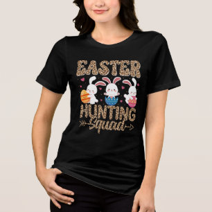 Camiseta de Coelho de Páscoa com Ovos Xadrez e Est