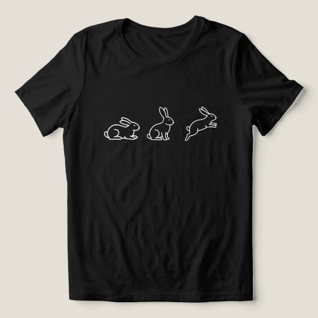 Camiseta de Coelho Fofo, Camisa de Coelho Minimali (Design frontal)