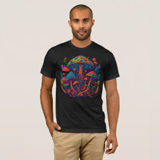 Camiseta de Cogumelo Psicodélico Neon Trippy