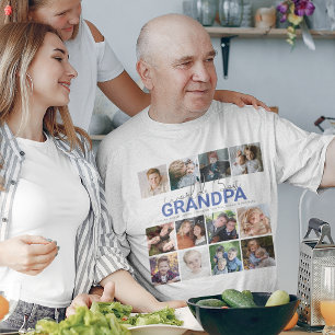 Camiseta de Colagem de Fotos Avô Mais Incrível d