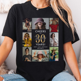 Camiseta de colagem de fotos de aniversário de 30