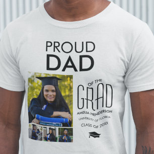 Camiseta de Colagem de Fotos Orgulhoso Pai De   Pe