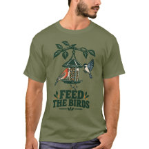 Camiseta de Comedouro de Pássaros do Quintal