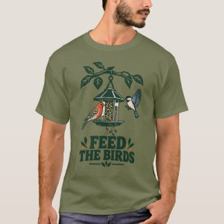 Camiseta de Comedouro de Pássaros do Quintal