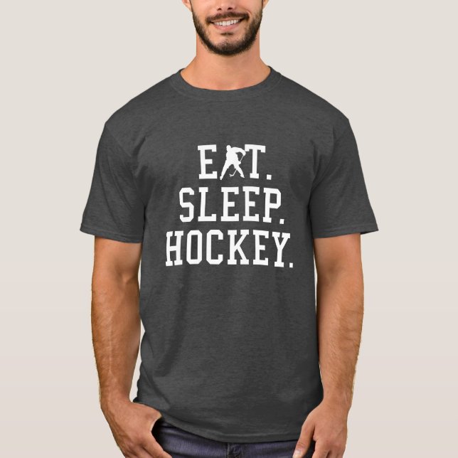  Camiseta de Comer Dormir Hóquei (Frente)