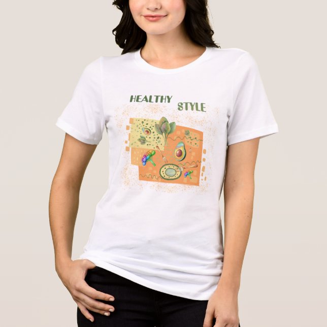 Camiseta de comida saudável com inscrição engraçad (Frente)