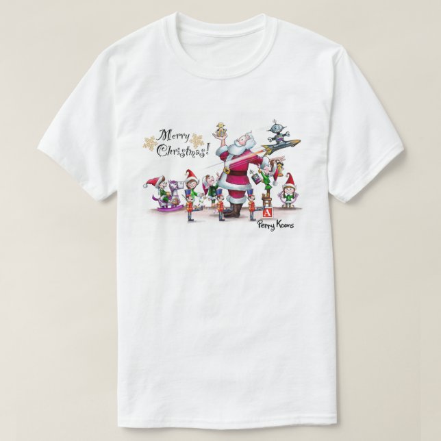 Camiseta de Compro de brinquedos dos papais noeis (Frente do Design)