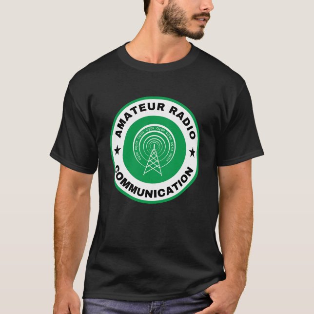 Camiseta de Comunicação de Rádio Amador verde (Frente)