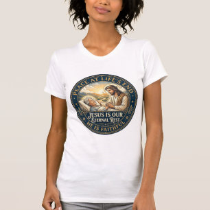 Camiseta de conforto cristã Jesus Hospice Fim da V