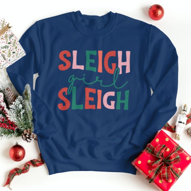 Camiseta de conforto da garota festiva Sleigh (Criador carregado)