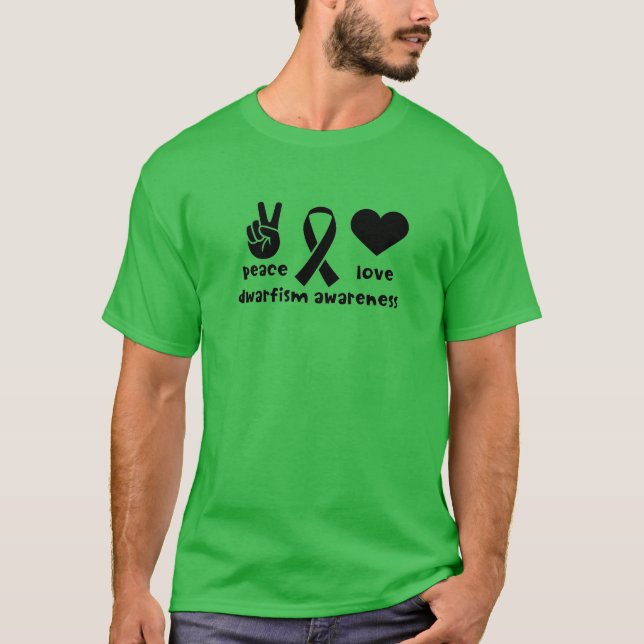 Camiseta de consciência sobre o nanismo e amor pel (Frente)