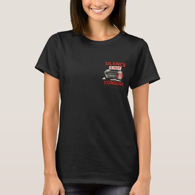 Camiseta de Conscientização Silêncio Não é Consent (Frente)