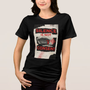 Camiseta de Conscientização Silêncio Não é Consent