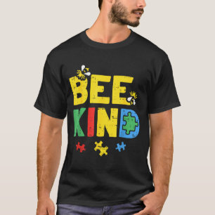 Camiseta de conscientização sobre autismo Bee Kind