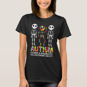 Camiseta de conscientização sobre autismo Skull Da