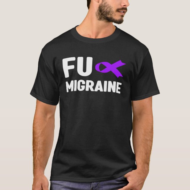 Camiseta de Conscientização sobre Enxaqueca Fu - E (Frente)