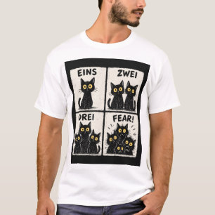 Camiseta de Contagem de Gato Alemão Divertido Eins