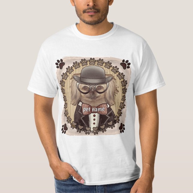 Camiseta de copos vestidos de Pekingese (Frente)