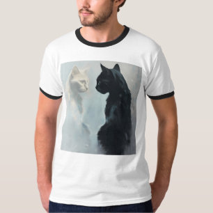 Camiseta de cor branca e preto