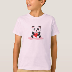 Camiseta de Coração Cute Panda Hugging
