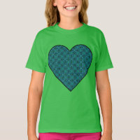 Camiseta de Coração Pastel Azul