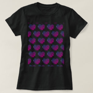 Camiseta de Corações de Azulejos Femininos