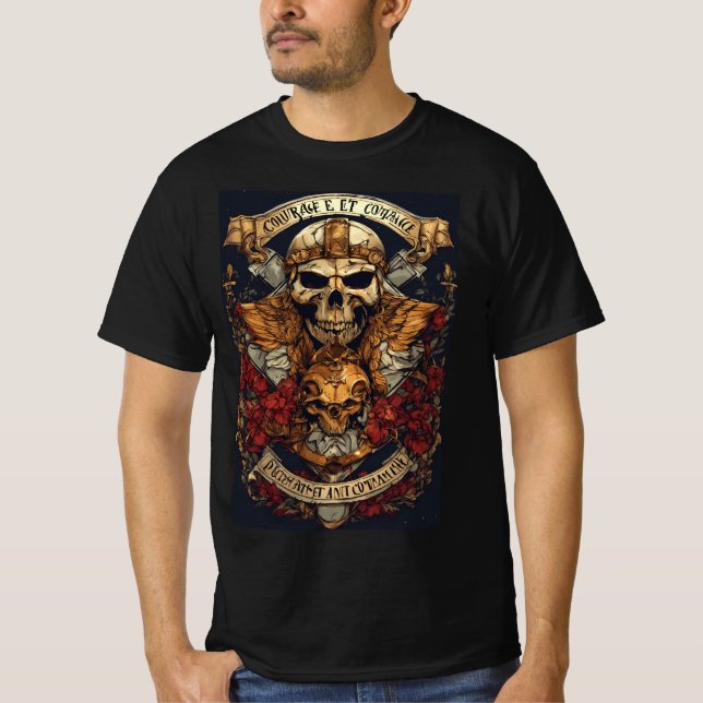 Camiseta de coragem e combattant dessing-Unyielding tshir (Frente)