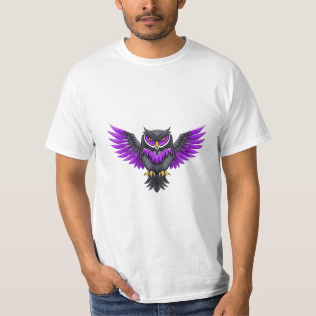 Camiseta de coroa roxa feroz (Frente)