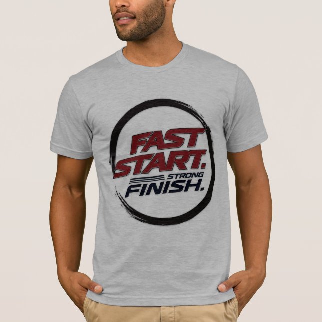 Camiseta de corrida atlética de início rápido e té (Frente)