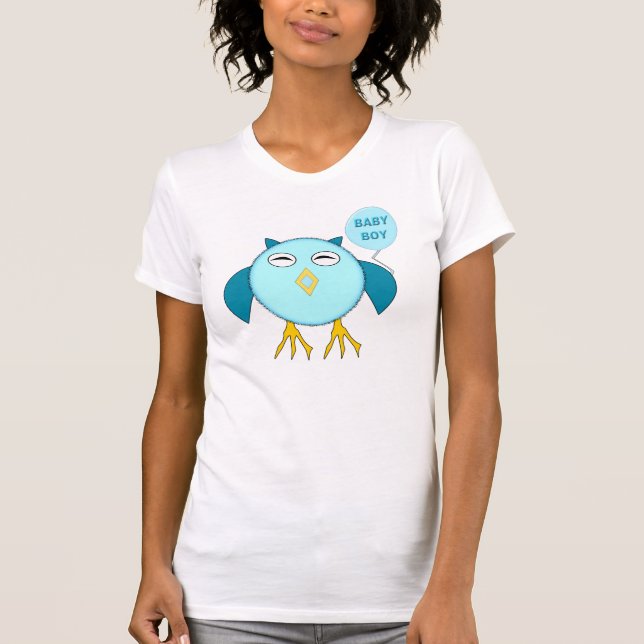 Camiseta de Coruja Azul-Bonita (Frente)