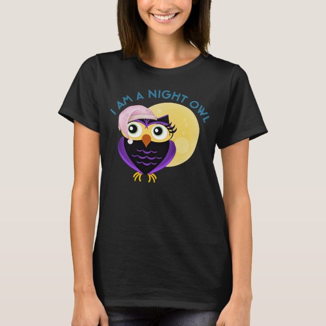 Camiseta de Coruja Noturna Fofa (Frente)