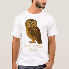 Camiseta de Coruja Saw-whet: Design de Natureza de