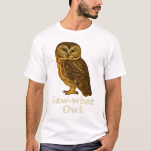 Camiseta de Coruja Saw-whet: Design de Natureza de
