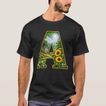 Camiseta de Cottage com Letra A Dourada em 3D de L