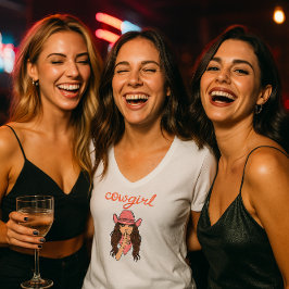 camiseta de cowgirl para solteira