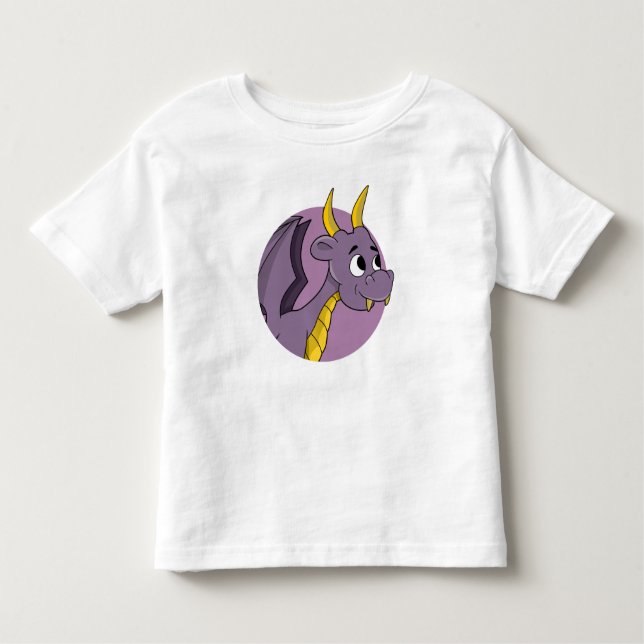 Camiseta de criança com desenho de dragão roxo (Frente)
