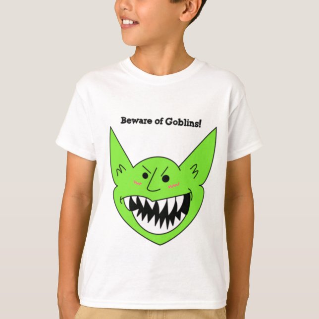 Camiseta de Criança Cuidado com os Goblins (Frente)