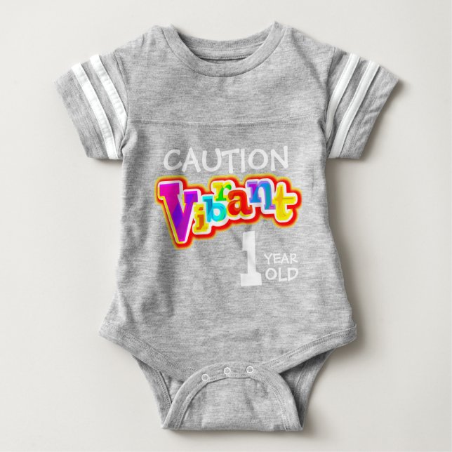 Camiseta de criança de 1 ano vibrante (Frente)